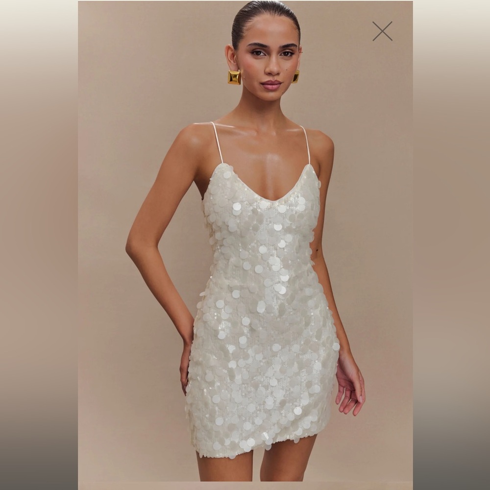 Meshki Romilly Sequin Mini Dress - Ivory